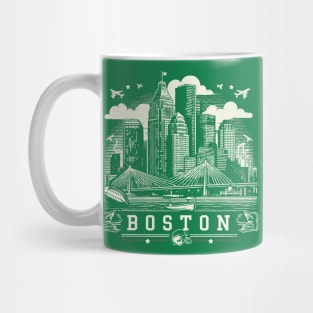 Boston Basketball Vintage Skyline Mug